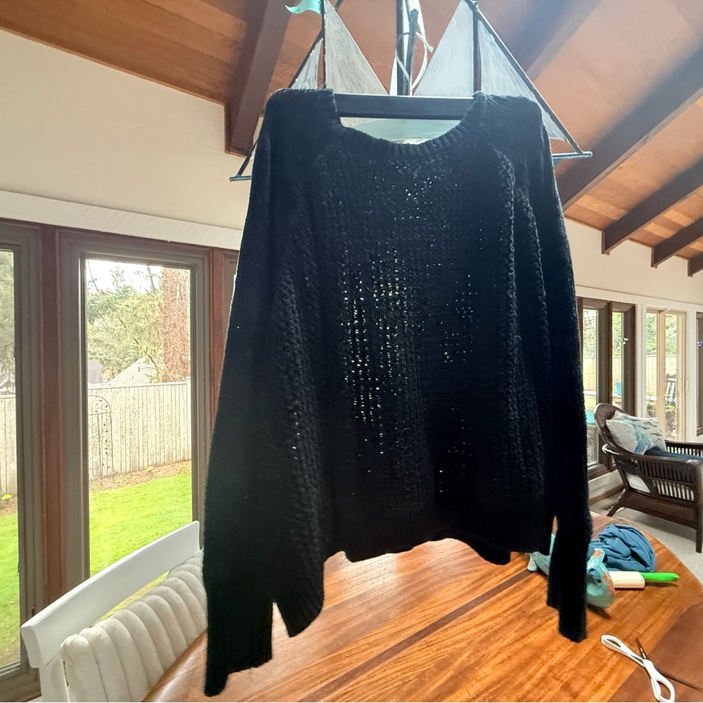 a new day Women's Black Crew Neck Sweater
